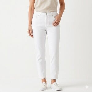 Talbots Flawless 5-Pocket Slim Ankle Jeans White 16P Petite Cotton Lyocell Blend